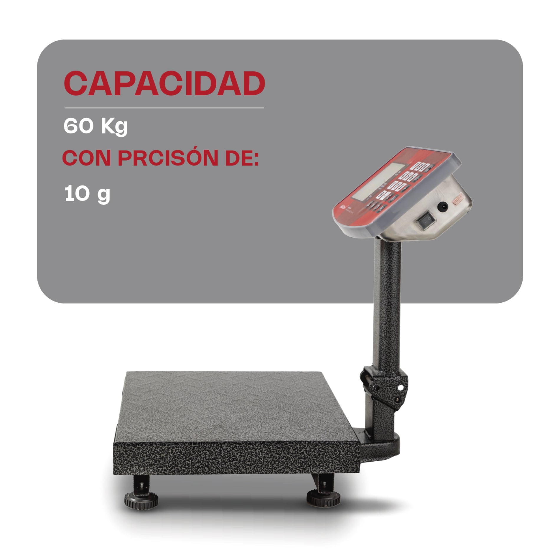 Báscula de Plataforma Plegable Comercial de 100 kg con Doble Pantalla 4pz Vinson BAPLE 60