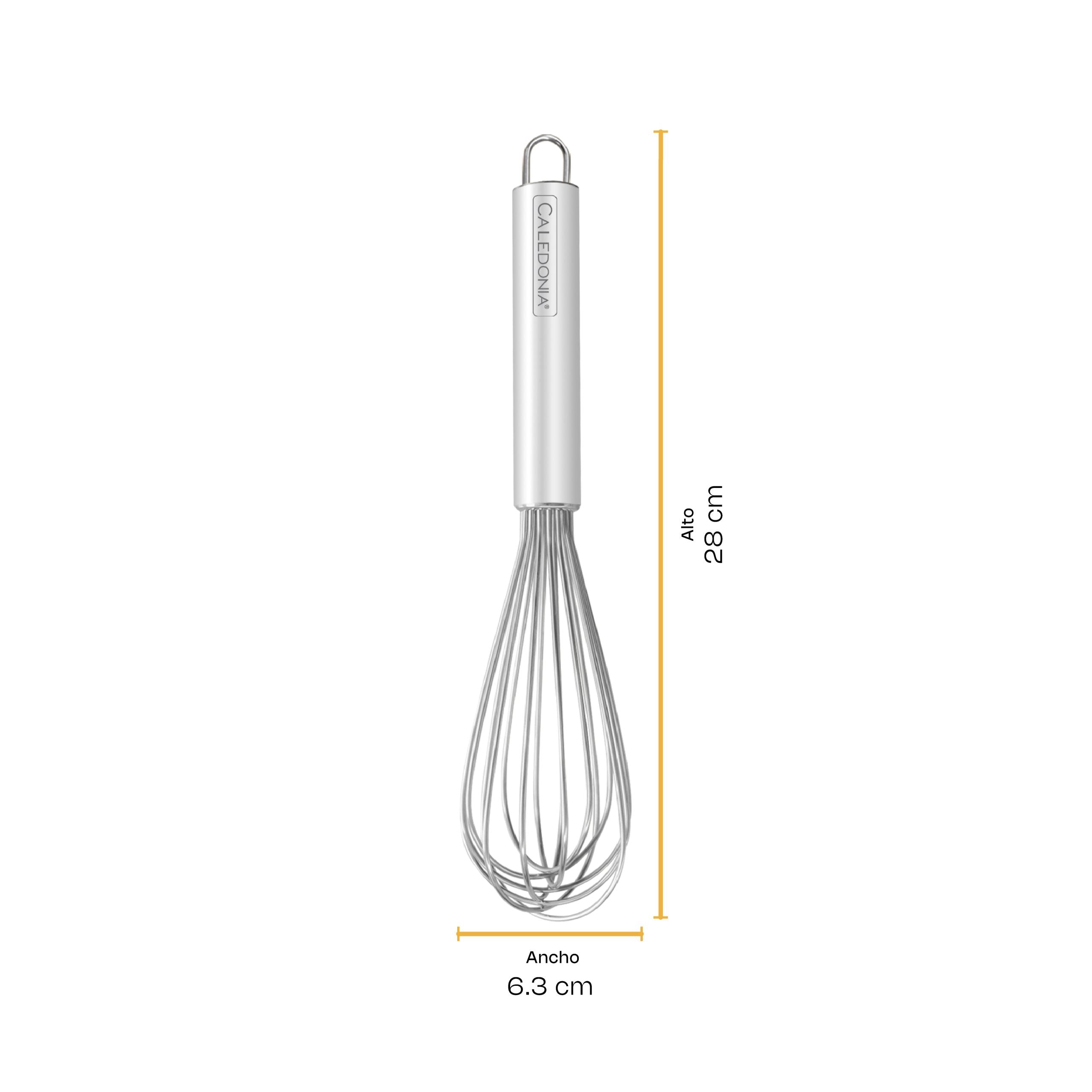 Batidor Francés de Acero Inoxidable de 28 cm para Cocina 6pz Caledonia BATFRA-10