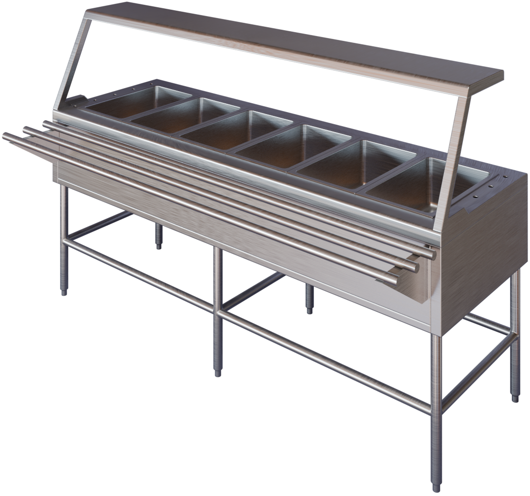 BAÑO MARIA TIPO SANITARIO CON REPISA DESLIZADORA TUBULAR Y REPISA CUBRE ESTORNUDOS DE 2GN