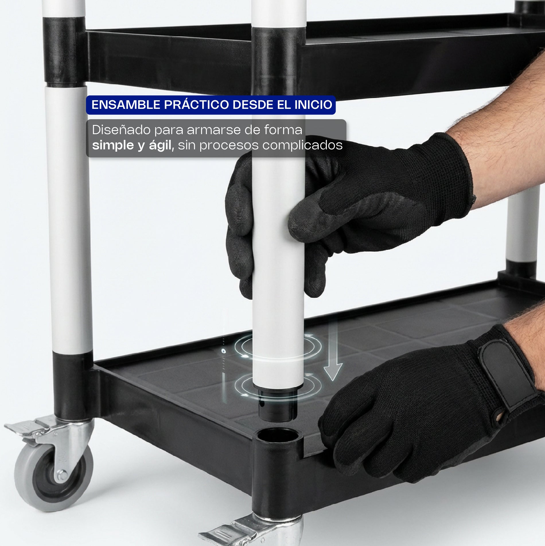 Carrito de Servicio Multiusos de 3 Niveles con Frenos y Capacidad de 100 kg Caledonia CARSEP-03