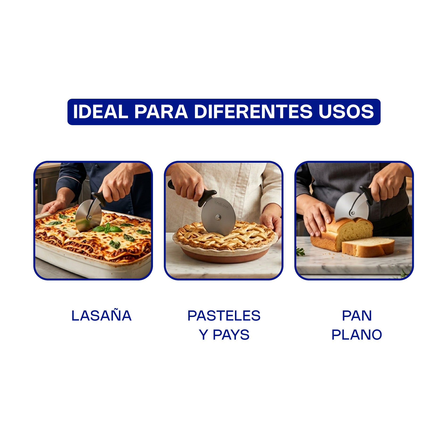 Cortador de Pizza Profesional de Acero Inoxidable con Mango de Alta Durabilidad 6pz Caledonia COPI-4