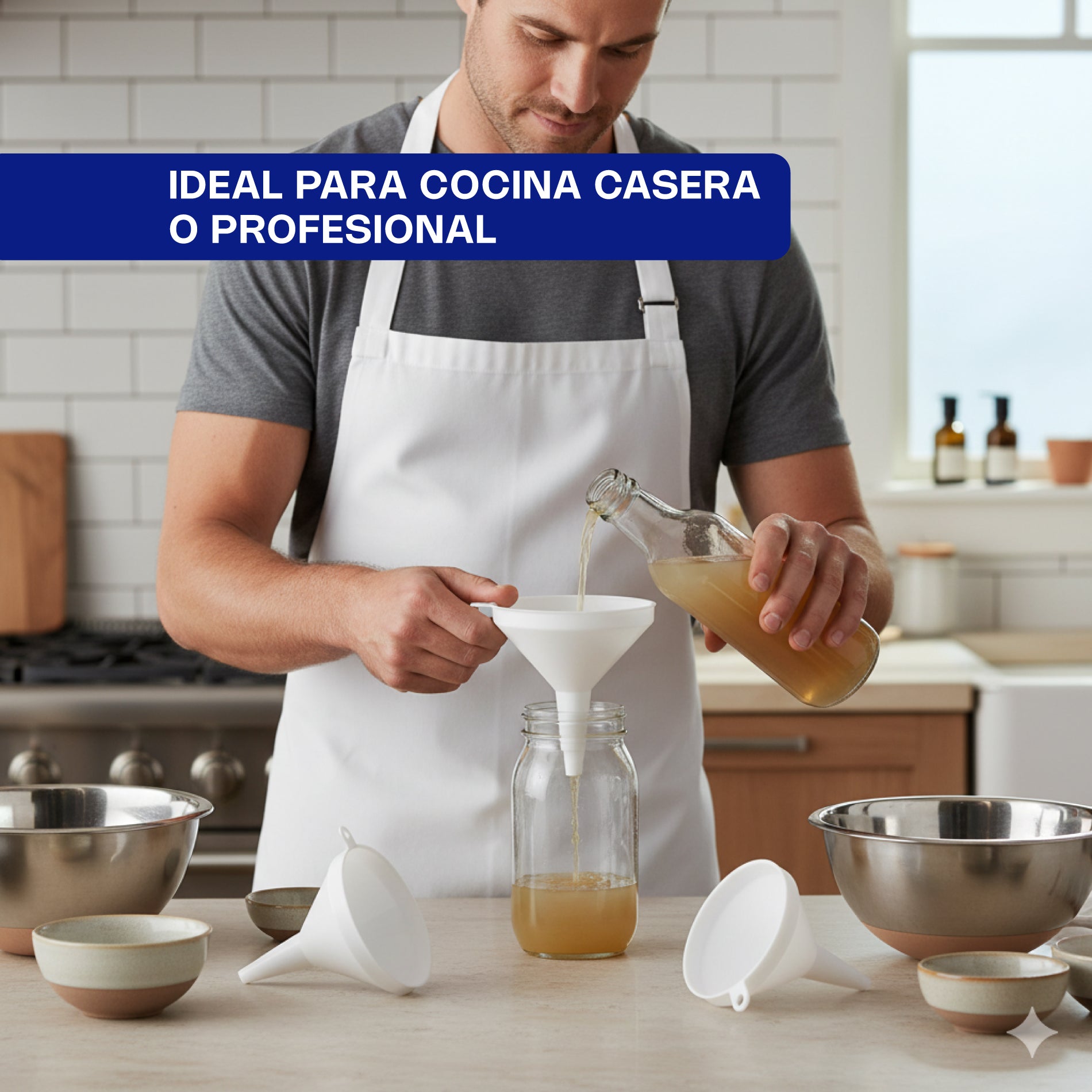 Embudo de Plástico Profesional Libre de BPA con Certificación NSF 25pz Caledonia EMBU-24B