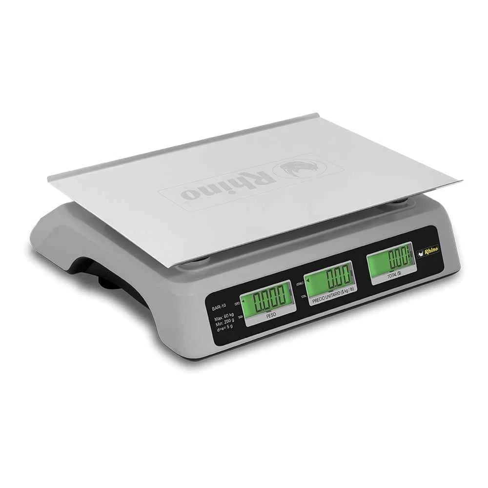 Báscula De Mostrador Rhino Bar-10 Digital Usb Frutería Pantalla Iluminada 60 Kg