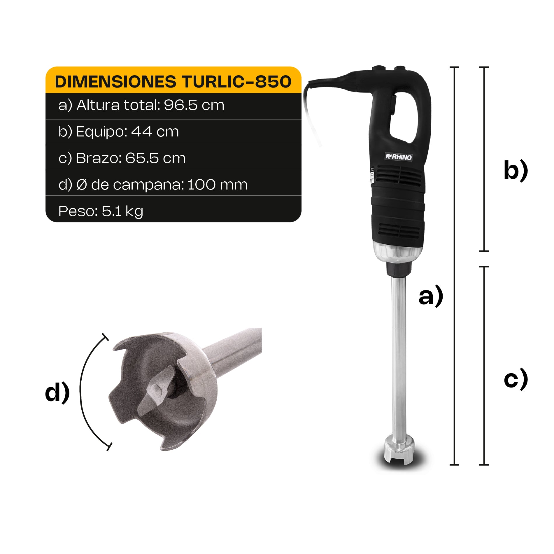 Turbolicuador Industrial Rhino Capacidad de 240 Litros TURLIC-850