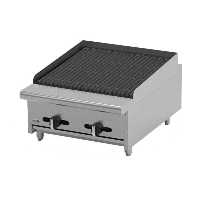 Asador industrial a gas piedra volcánica 24″ 2 quemadores marca Asber modelo AECRB-24 freeshipping - Innova FoodService