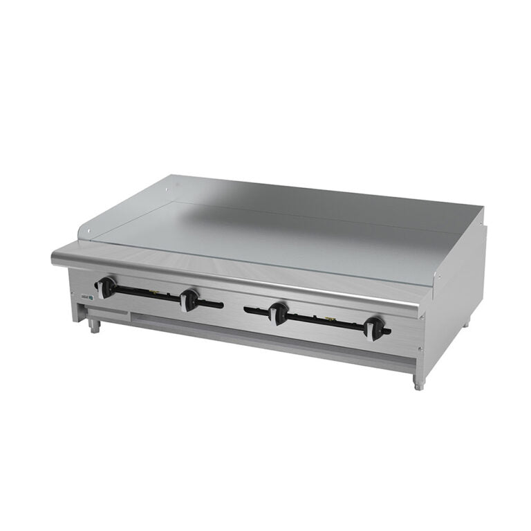 Plancha industrial 48″ 4 quemadores con placa de 1.9 cm marca Asber modelo AEMG-48-H freeshipping - Innova FoodService
