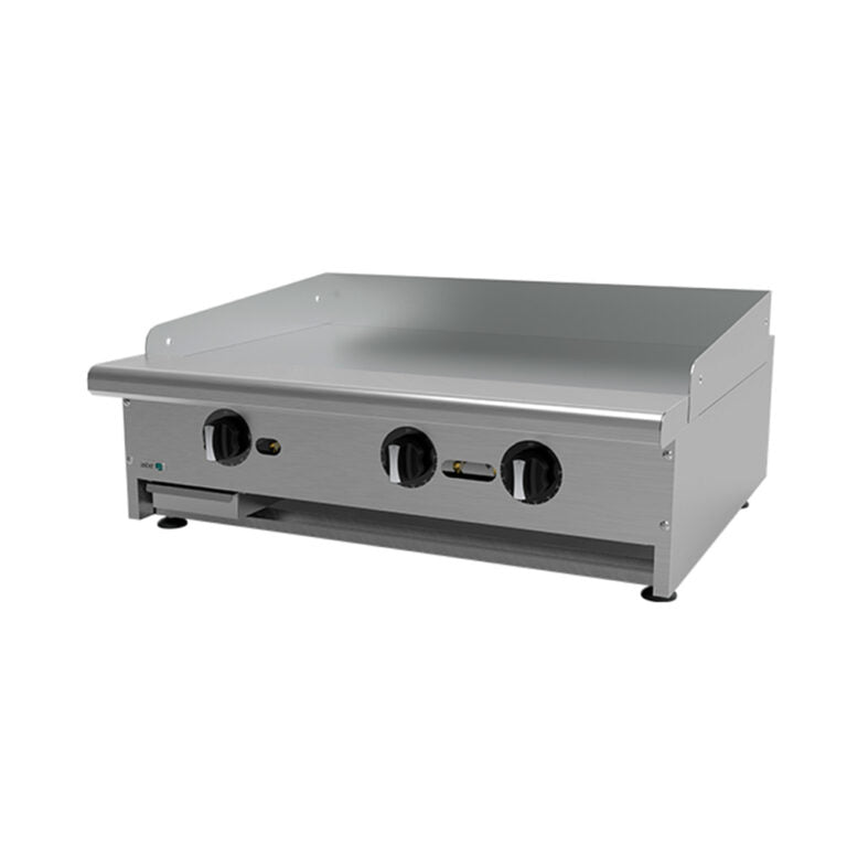 Plancha lisa termostática a gas con placa de 3/4" marca Asber modelo AETG-36-H freeshipping - Innova FoodService