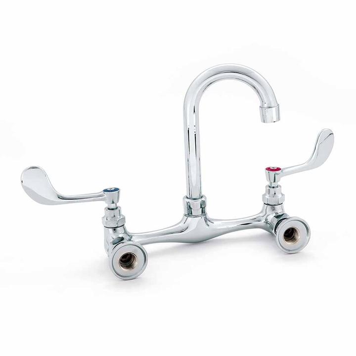 Llave mezcladora de 8" de pared con aletas largas 1/4 de vueltas Marca Migsa Modelo BXF-KW5G freeshipping - Innova FoodService