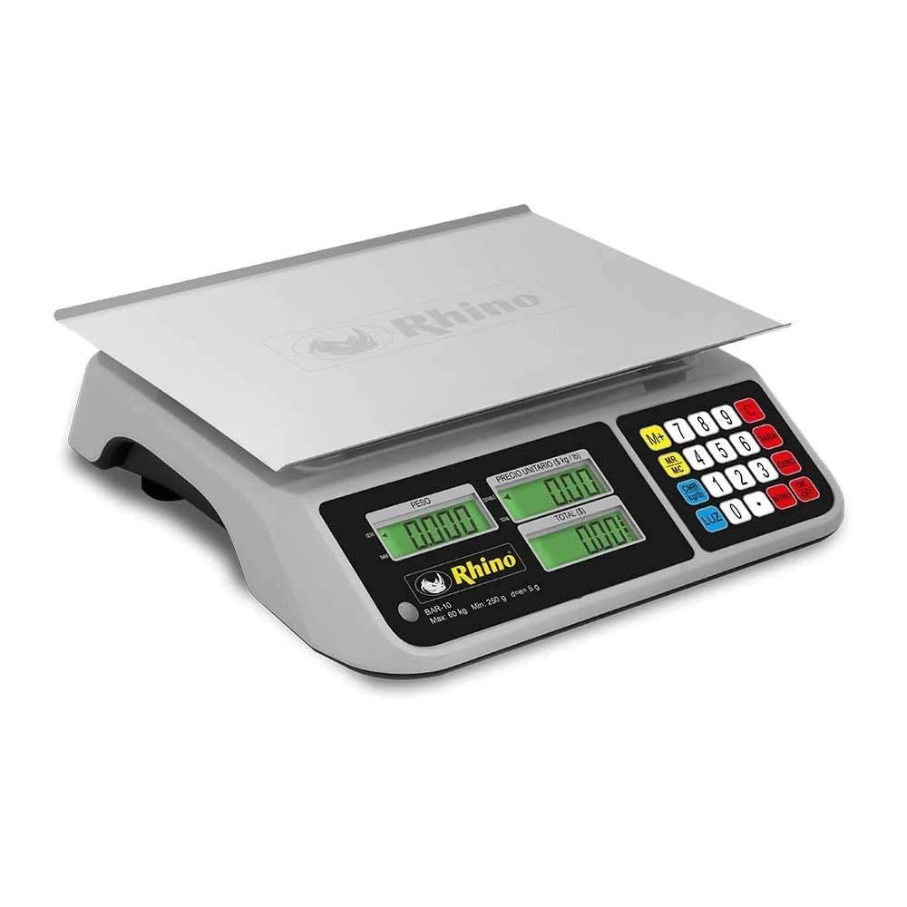 Rhino-Báscula De Mostrador-Bar-10-Digital-Usb-Frutería-Pantalla Iluminada-60 Kg-