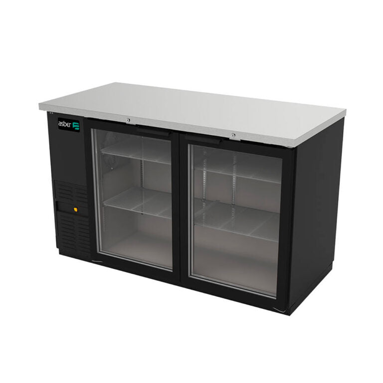 Refrigerador contra barra 2 puertas de vidrio marca Asber modelo ABBC-58G HC freeshipping - Innova FoodService