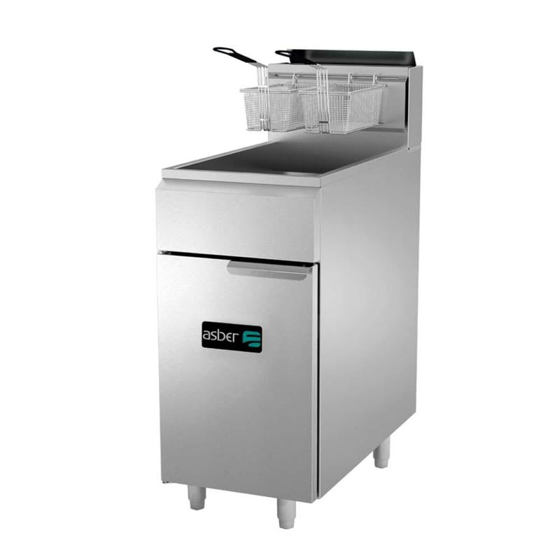 Freidora a gas 1 Tina Cap. 18/22 litros marca Asber modelo AEF-4050-S-E freeshipping - Innova FoodService