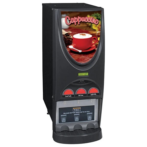Dispensador de bebidas calientes para máquina de capuchino/expreso Bunn 36900.0000 con 3 tolvas - 120 V  iMIX-3