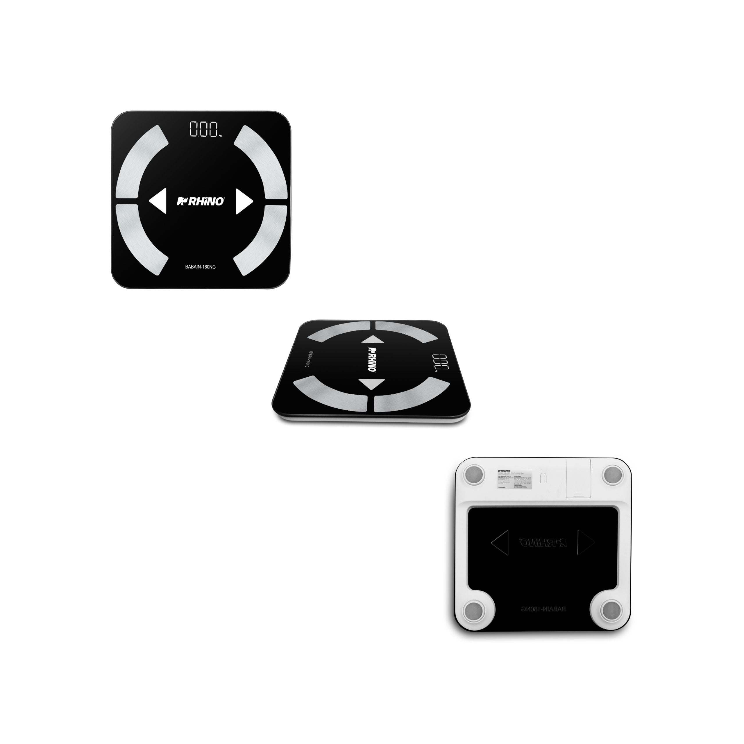 Báscula Inteligente para Peso Corporal de 180 kg con Bluetooth y Pantalla LED 8pz Rhino BABAIN-180NG