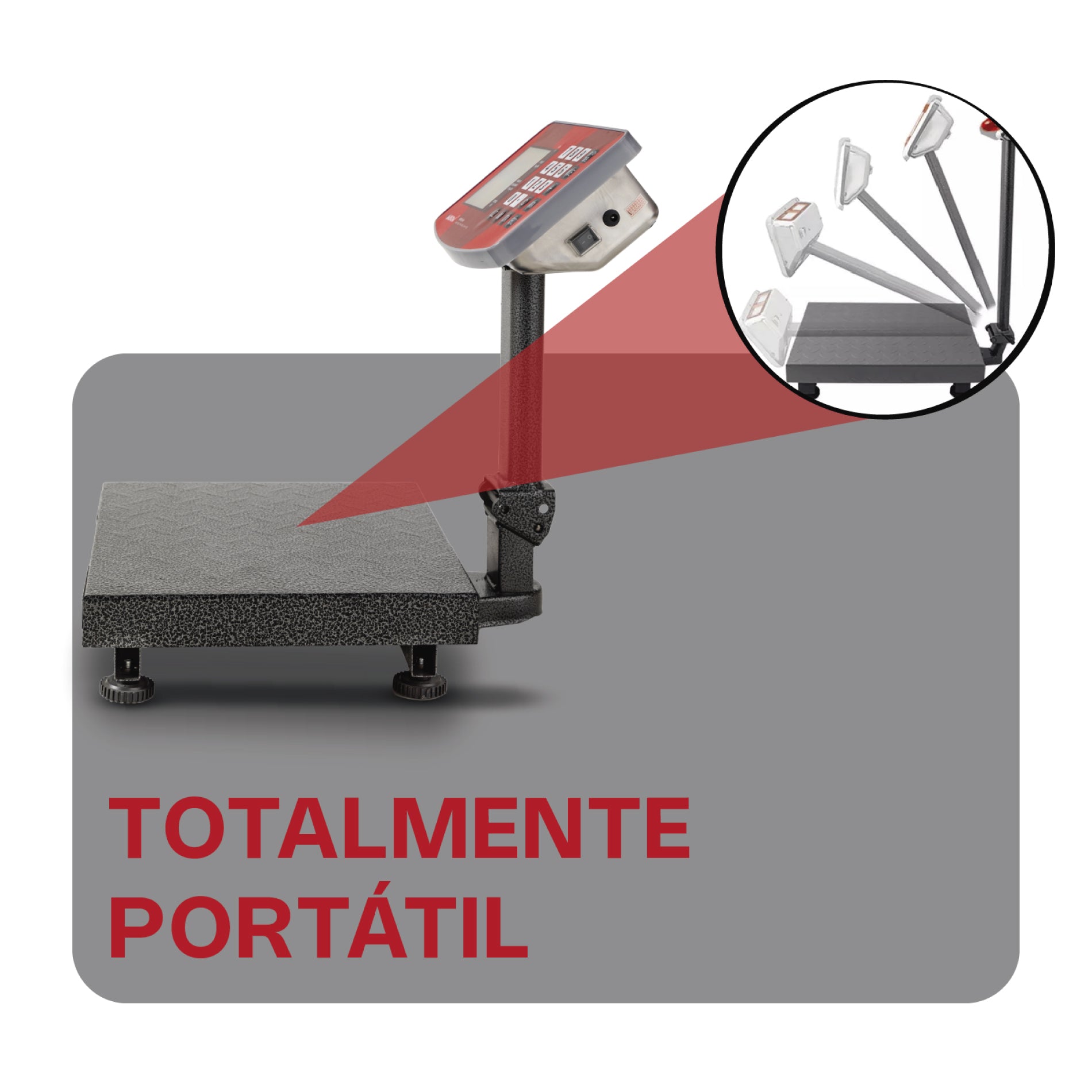 Báscula de Plataforma Plegable Comercial de 100 kg con Doble Pantalla 4pz Vinson BAPLE 60