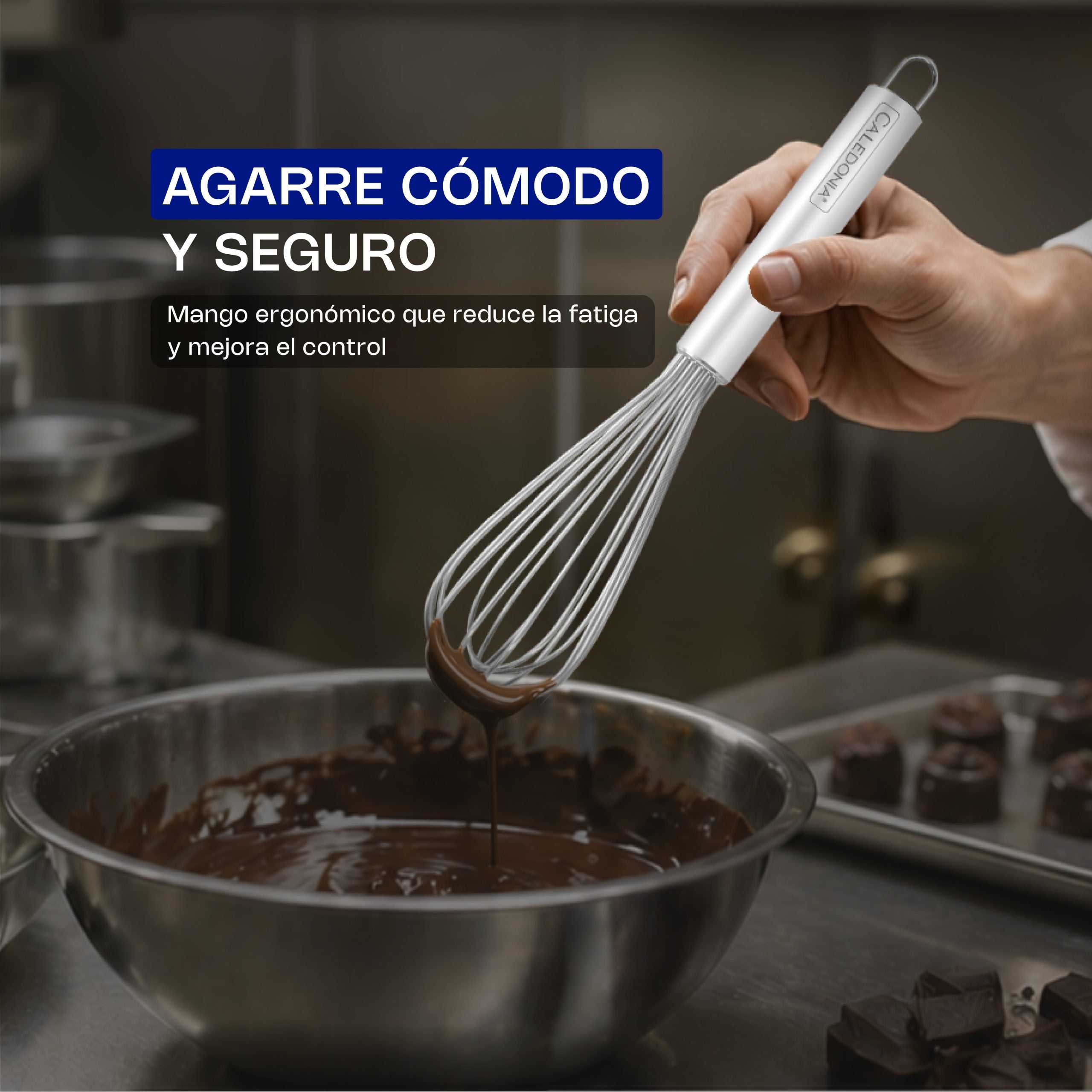 Batidor Francés de Acero Inoxidable de 28 cm para Cocina 6pz Caledonia BATFRA-10