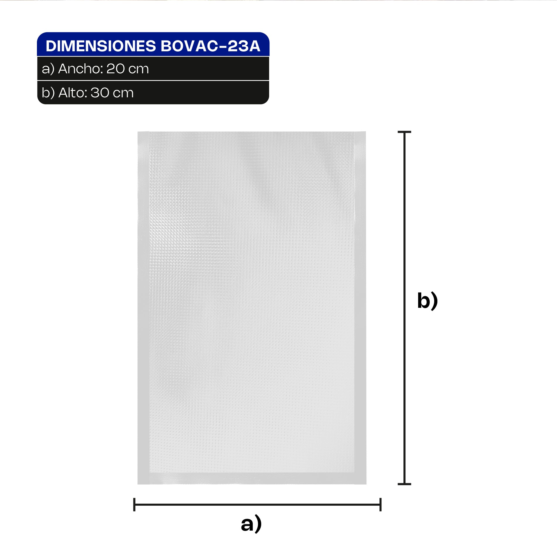 Bolsa Gofrada para Empacado al Vacío 20 x 30 cm Rhino BOVAC-23A