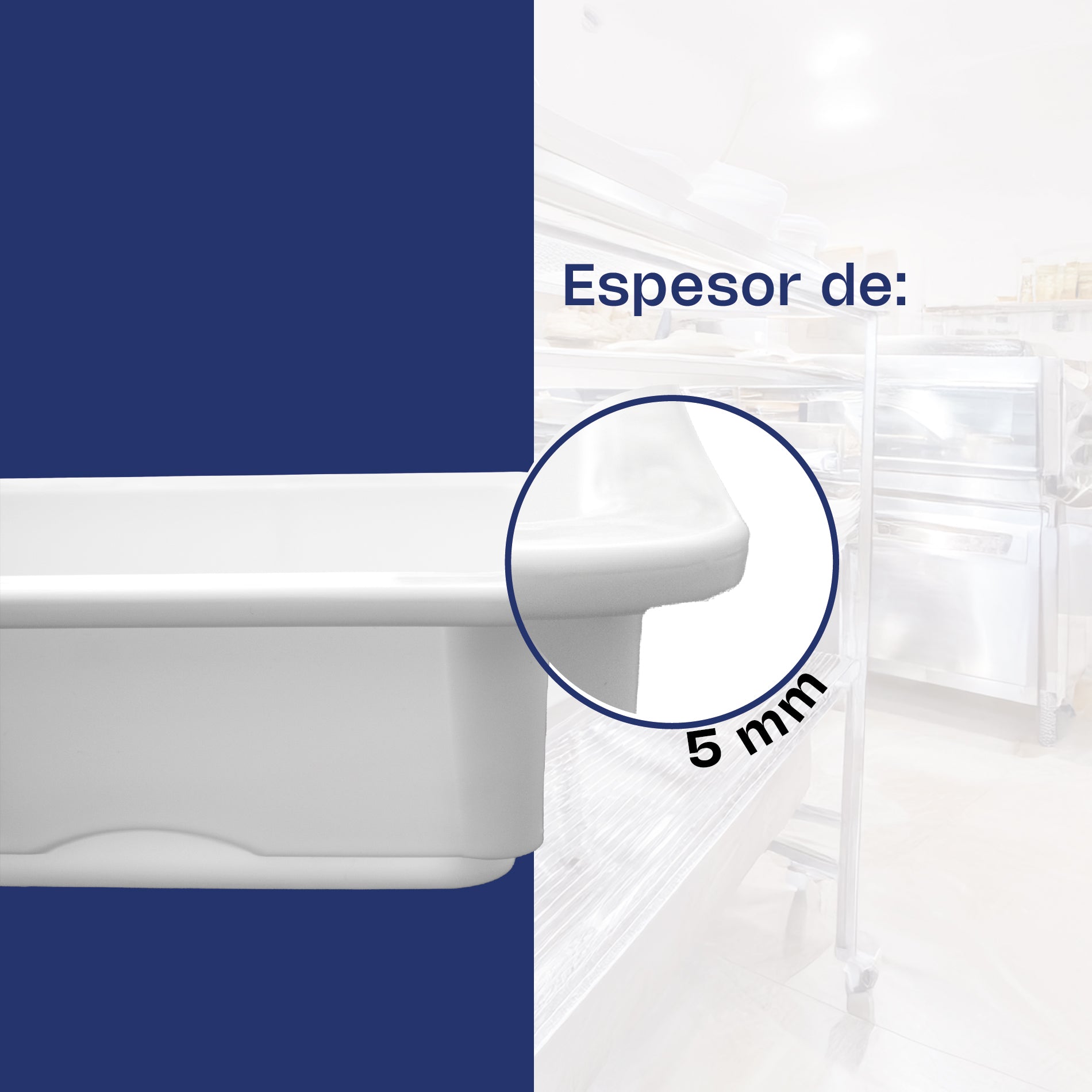 Caja de Polipropileno para Masa de Pizza de 18 Litros y Espesor de 5 mm 3pz Caledonia CAMAPI-18CH