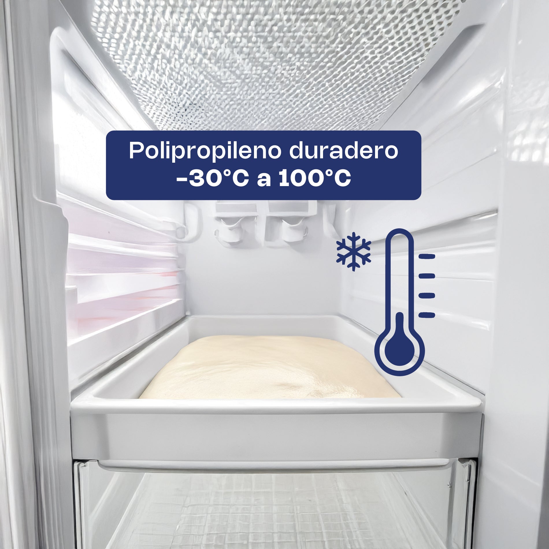 Caja de Polipropileno para Masa de Pizza de 18 Litros y Espesor de 5 mm 3pz Caledonia CAMAPI-18CH