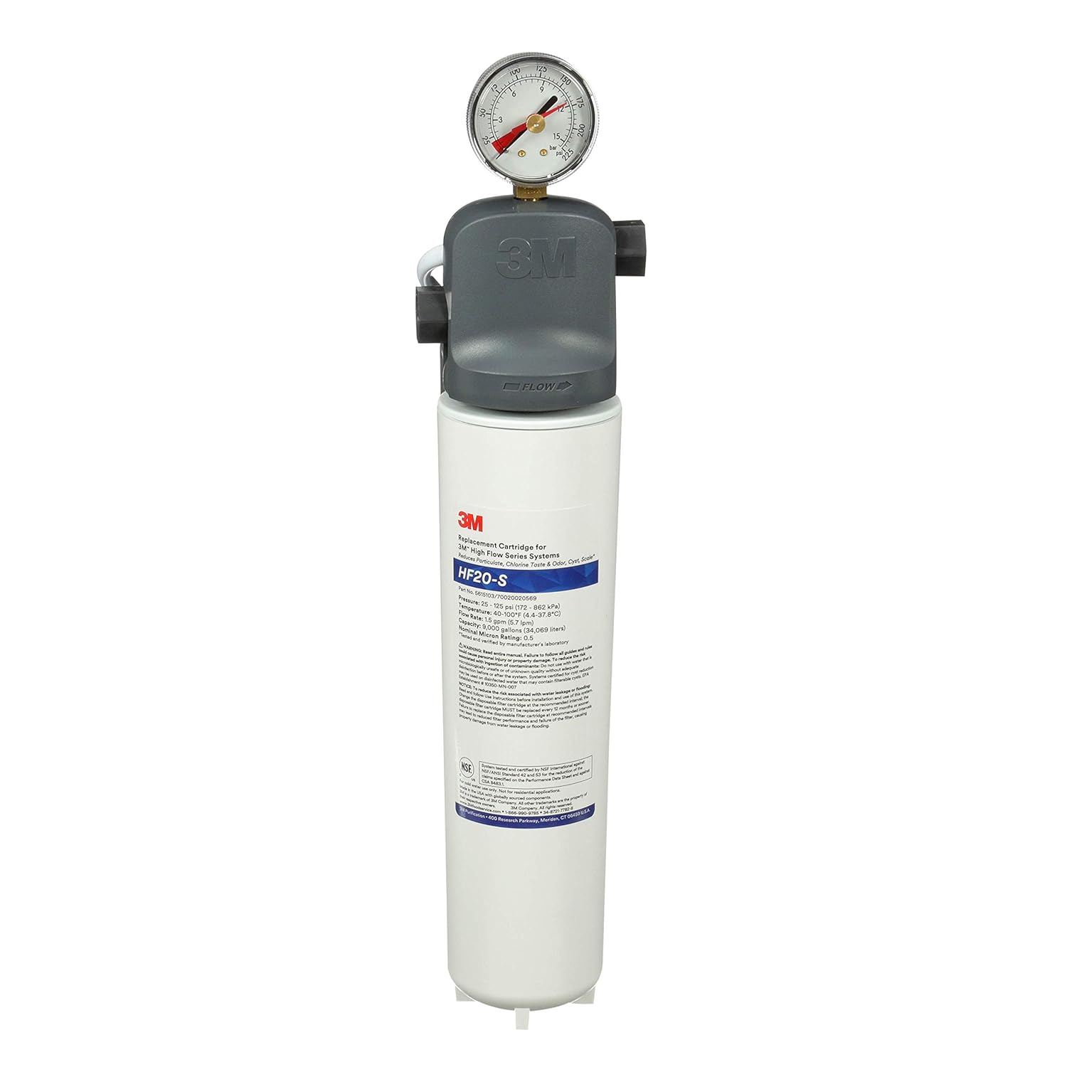 Sistema De Filtración De Agua Manitowoc Ice120‐S Para Máquina De Hielo Cartucho Único 0,5 Micrones Y 1,5 Gpm