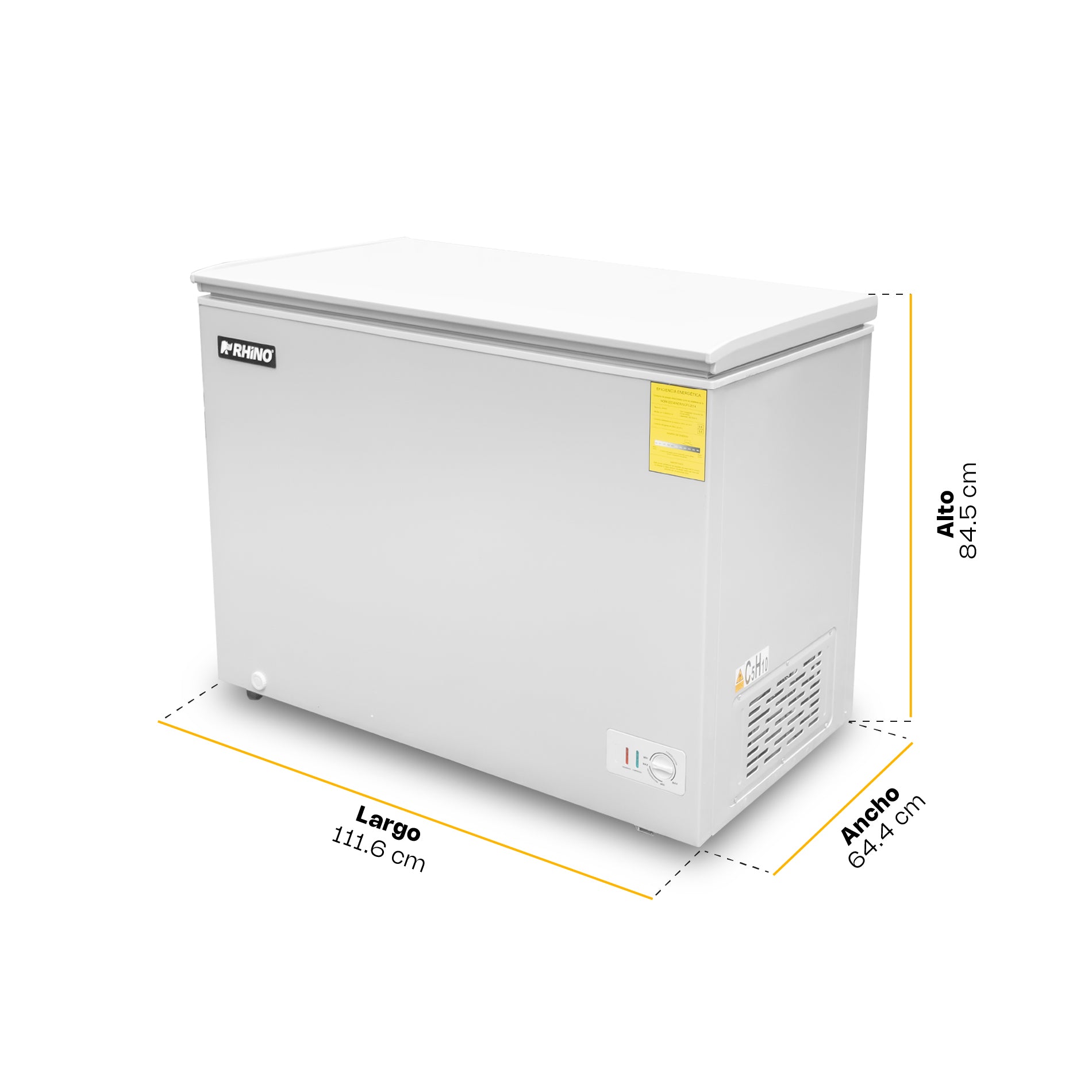 Congelador Horizontal Comercial Dual de 10 ft³ con Sistema de 4 Paredes Rhino CONGECO-10