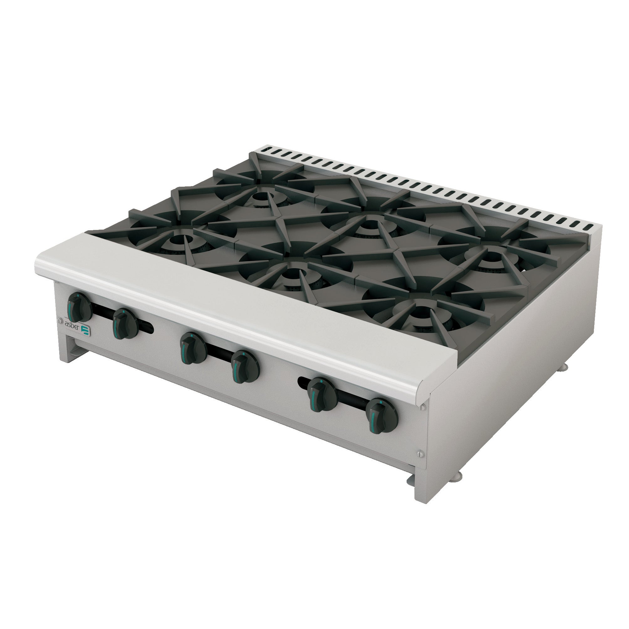 Parrilla a gas 6 quemadores marca Asber modelo AEHP-6-36 freeshipping - Innova FoodService