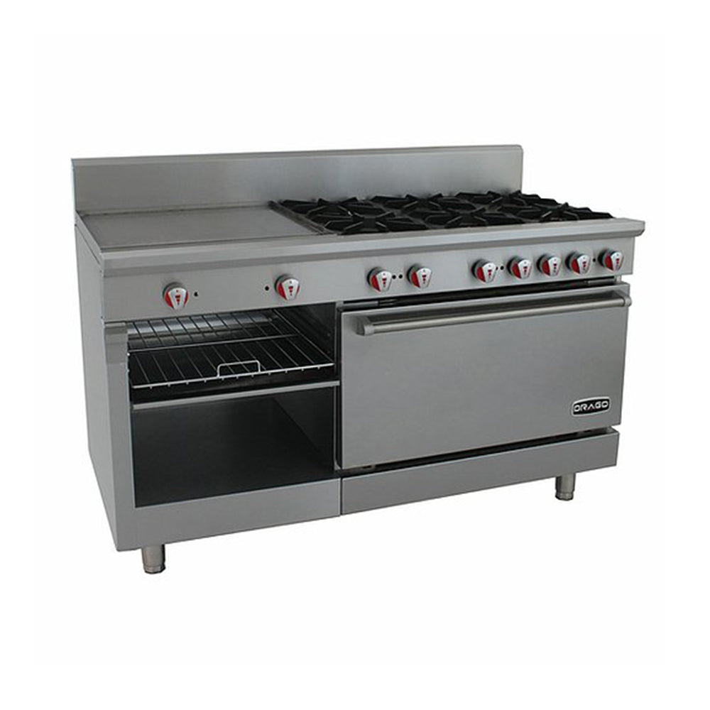 Estufa con 6 quemadores, horno  y plancha Marca Drago Modelo CG-61PD freeshipping - Innova FoodService